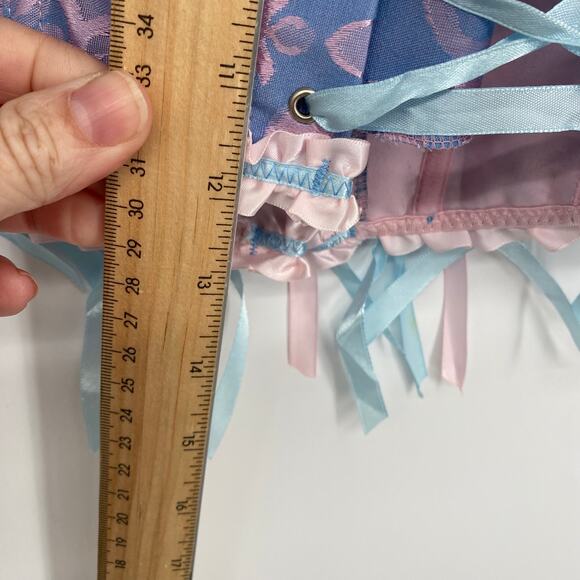 Corset Lace Up Women’s Large Boo Peep Fairy Whimsigoth Floral Ribbons Cos Play - Picture 4 of 6